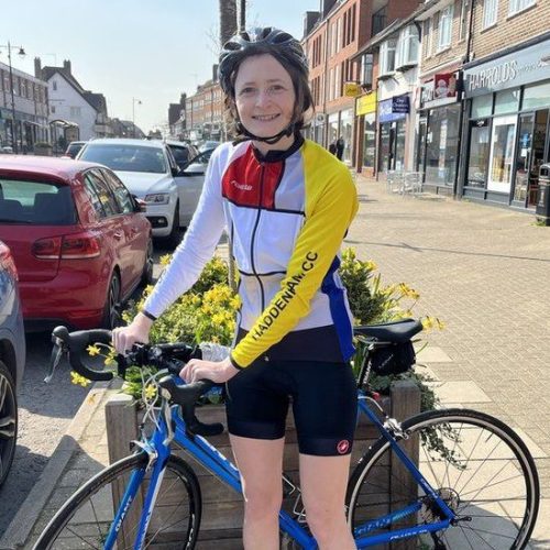 Cyclist nurse stops off at Derian House as part of charity challenge