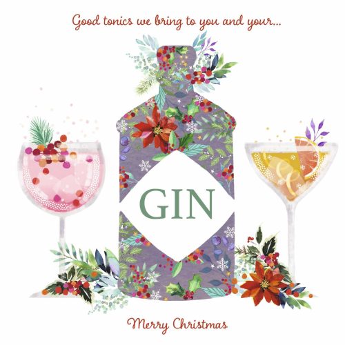 Festive Gin 10 Pack Christmas Cards